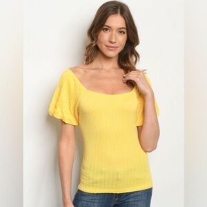 BIN#17 - Yellow Short-Sleeved Top